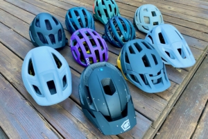 a lineup of the best mountain bike helmets on the market