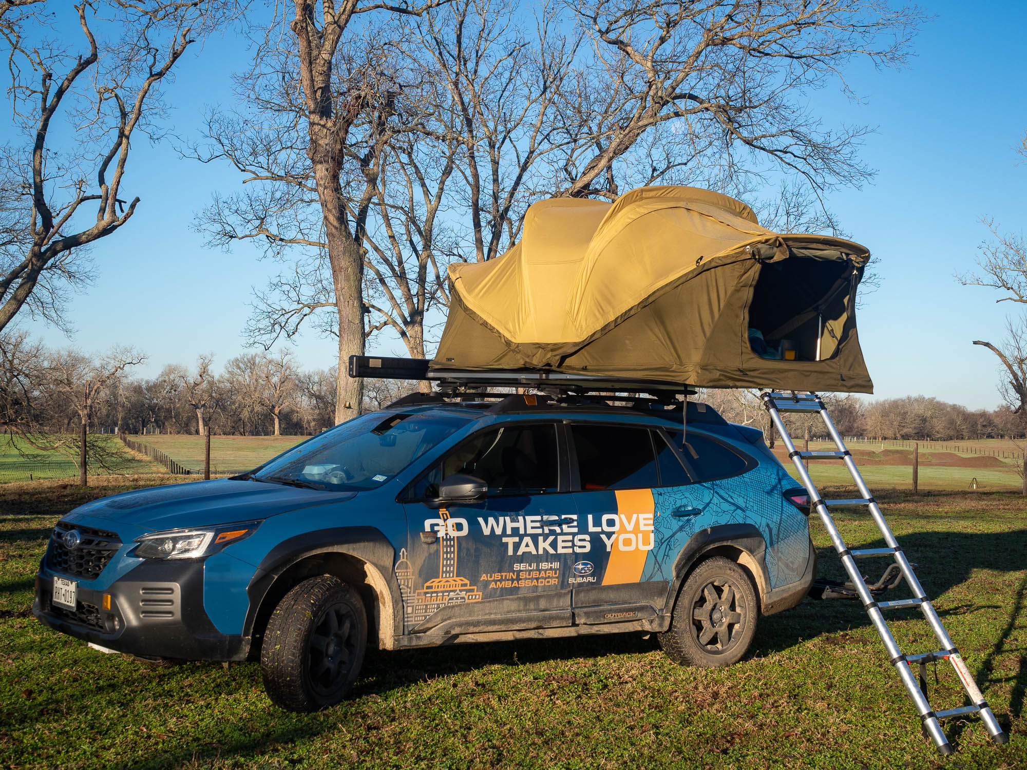 Thule Approach M rooftop tent on a Subaru Outback Wilderness